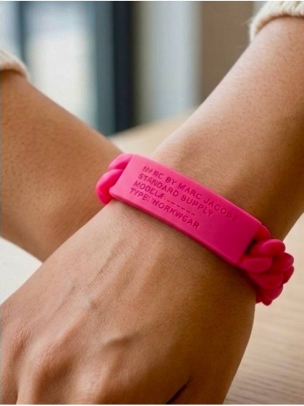 NWT Marc by Marc Jacob’s Pink Silicone Rubber Chain Bracelet
